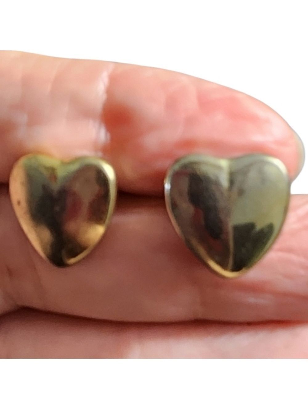 Gold Heart Stud Earrings